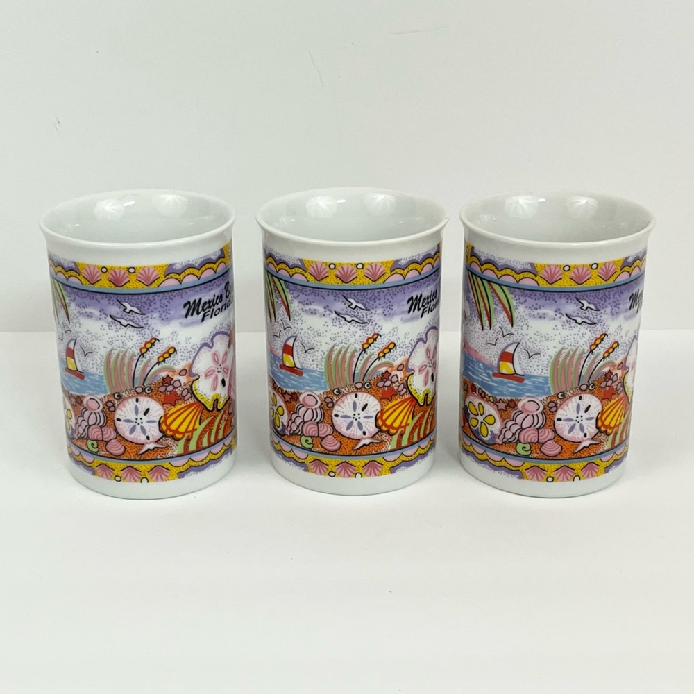 Set of 3 Mexico Beach Florida Coffee Mugs - Picture 9 of 12